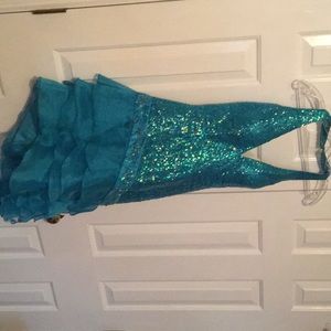 Beautiful blue jovani halter cocktail dress
